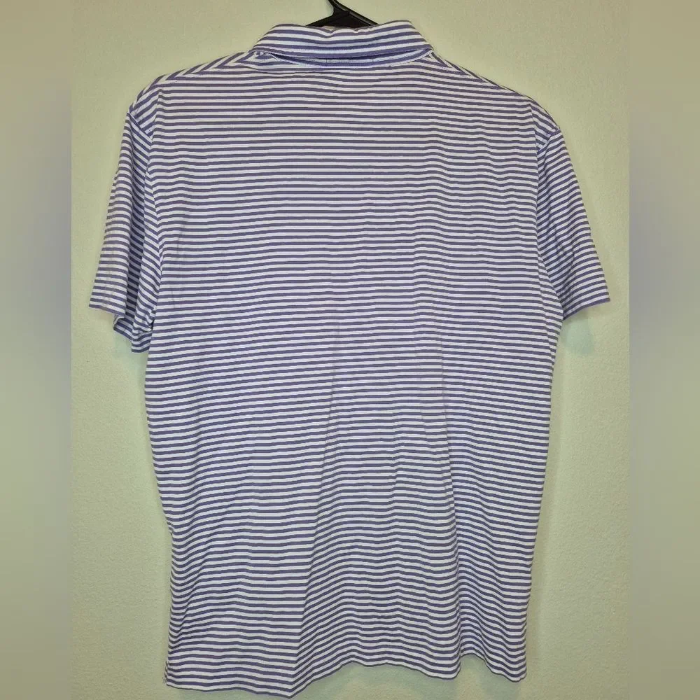 Polo by Ralph Lauren Men's Shirt in Purple and White Stripes Size Medium